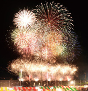 市民まつり花火の写真