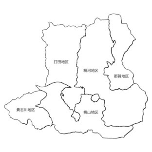 紀の川市の旧5町地図