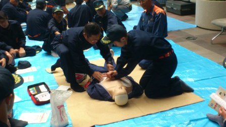 消防団救命講習会の写真