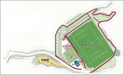 愛宕池公園全景のイラスト