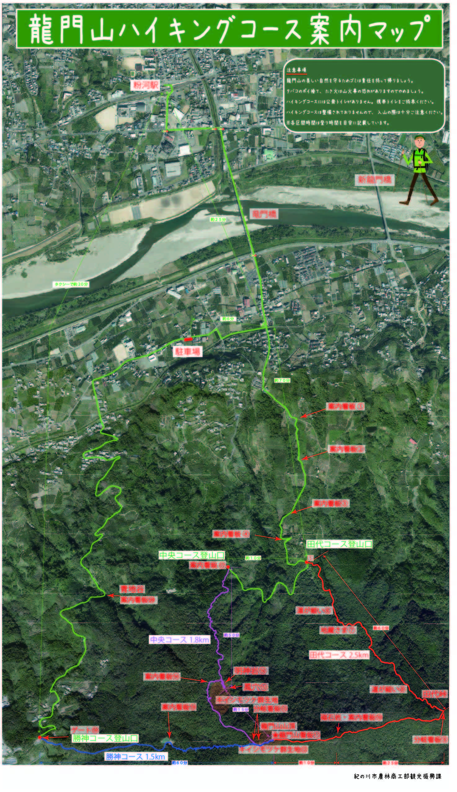 航空写真地図のハイキングマップ画像