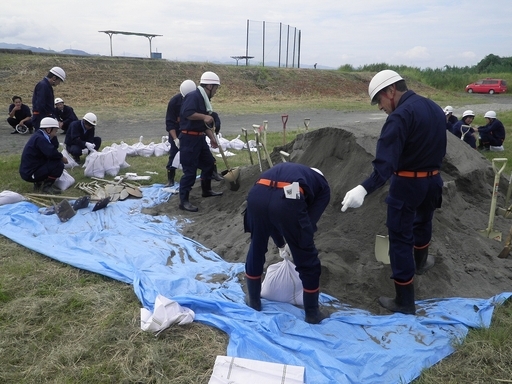 河川浸水想定区域を管轄する桃山方面隊の分団訓練の写真1