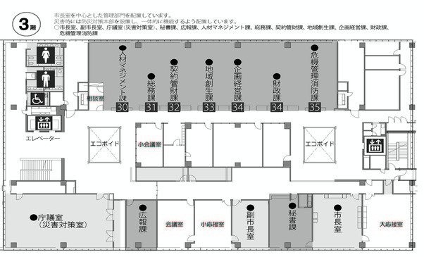 3階フロアの案内図